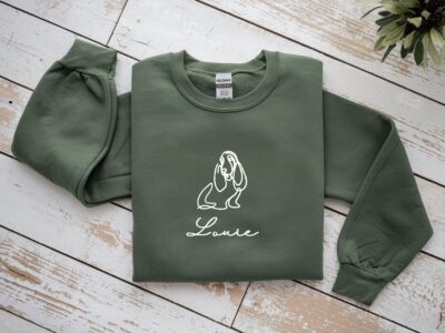 Basset Hound Minimalist Portrait Custom Sweatshirt
