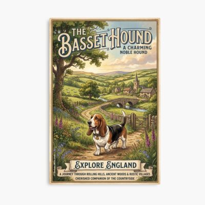 Basset Hound Minimalist Design Poster