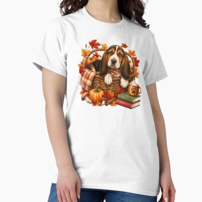 Basset Hound Retro Illustration T-shirt