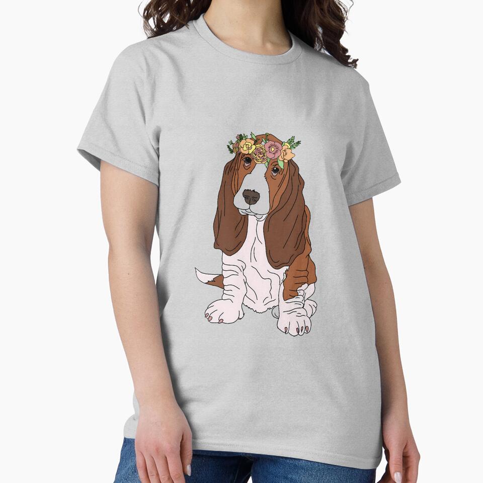 ssrcoclassic_teewomens_02heather_greyfrontproduct_squarex1000 - Basset Hound Gifts