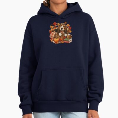Basset Hound Retro Illustration Hoodie