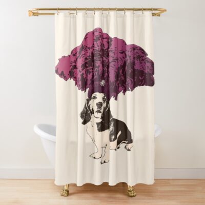Basset Hound Graphic Design Shower Curtain