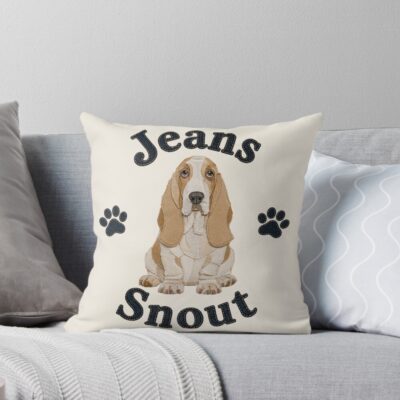 Basset Hound Aesthetic Design Throw Pillow
